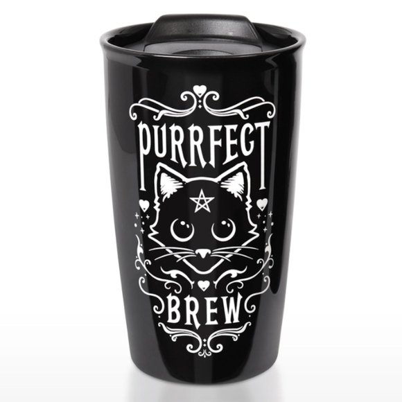 Alchemy Gothic Purrfect Brew Hot/Cold Travel Mug - Picture 1 of 2